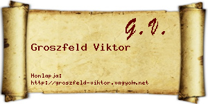 Groszfeld Viktor névjegykártya